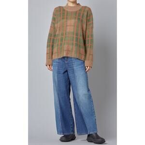 WEEKEND MAX MARA Mohair Oversized Bristol Plaid Mock Neck Sweater Saks M $385